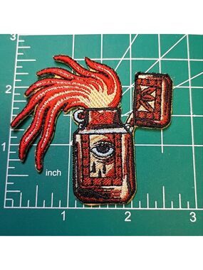 2/$10 Embroidered Trippy Flame Lighter Patch